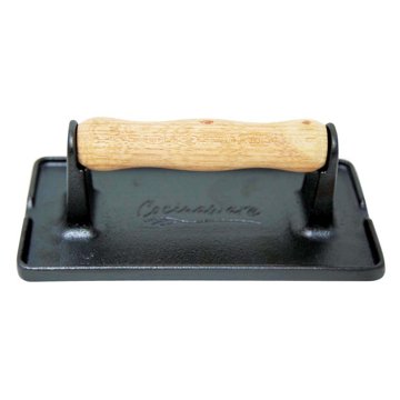 Cocinaware Pre-Seasoned Cast Iron Bacon & Grill Press, 9"