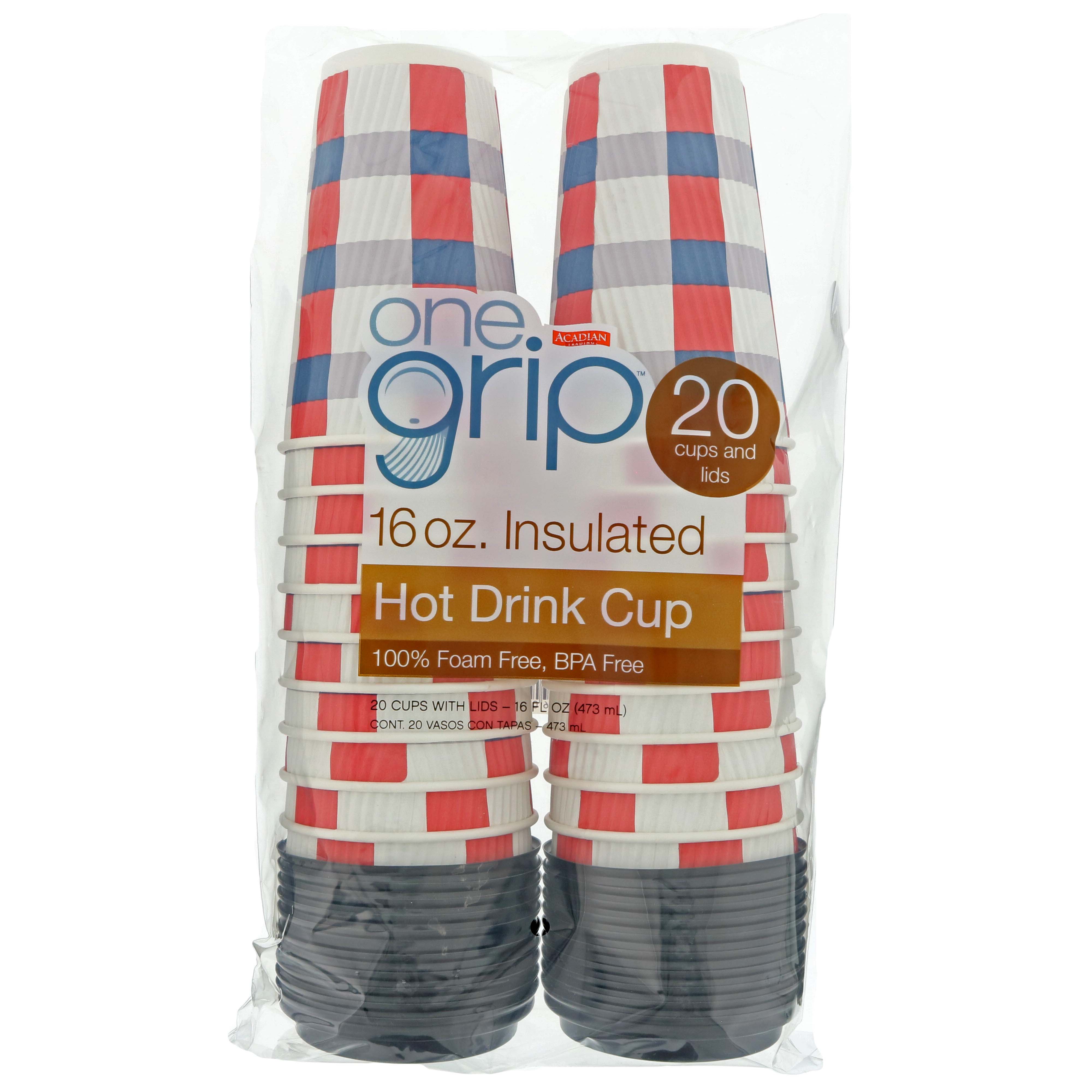 Acadian Trading One Grip 16 oz Insulated Cups with Lids Shop