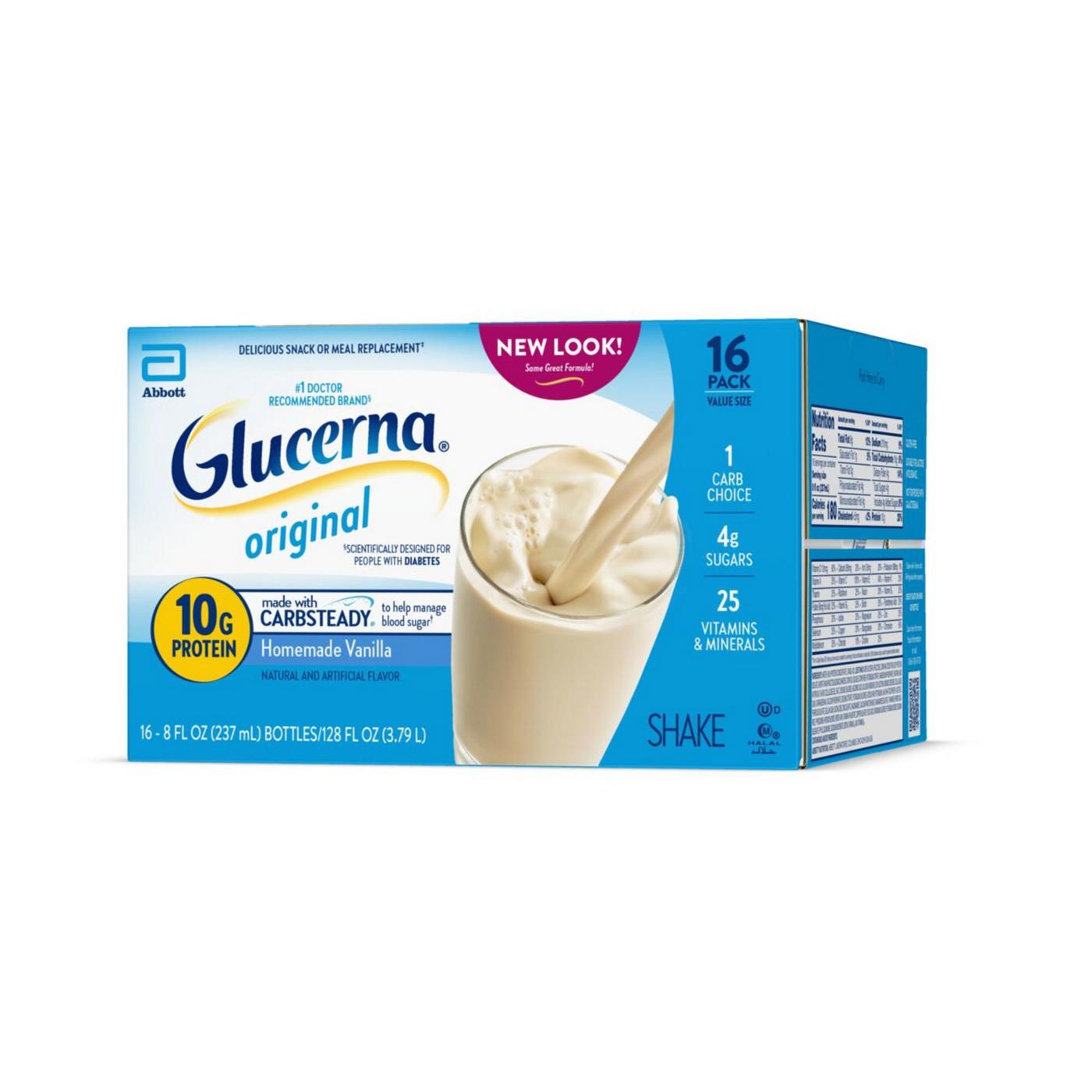 Glucerna 10g Protein Diabetes Nutritional Shake - Homemade Vanilla, 8 fl oz Bottles; image 9 of 10