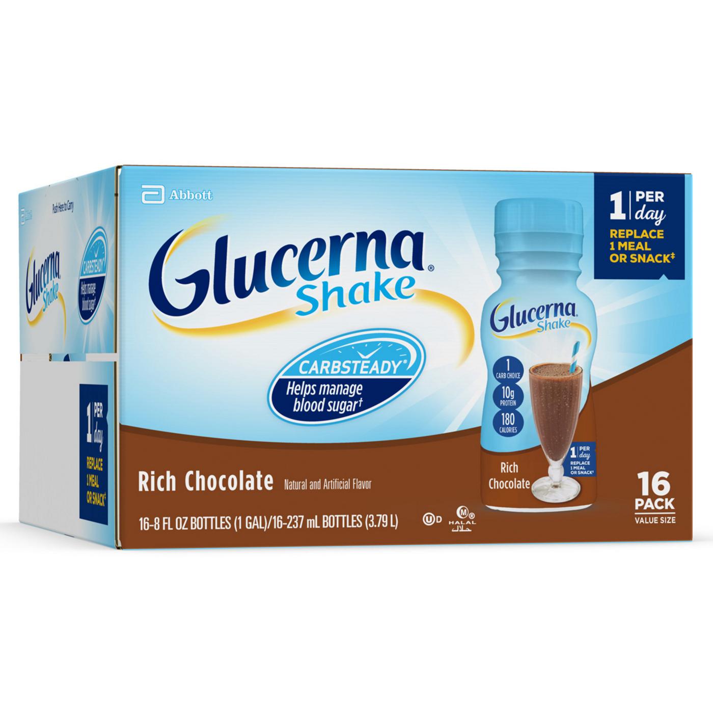 Glucerna Diabetes Nutritional Shake Rich Chocolate Ready-To-Drink 16 pk; image 1 of 2