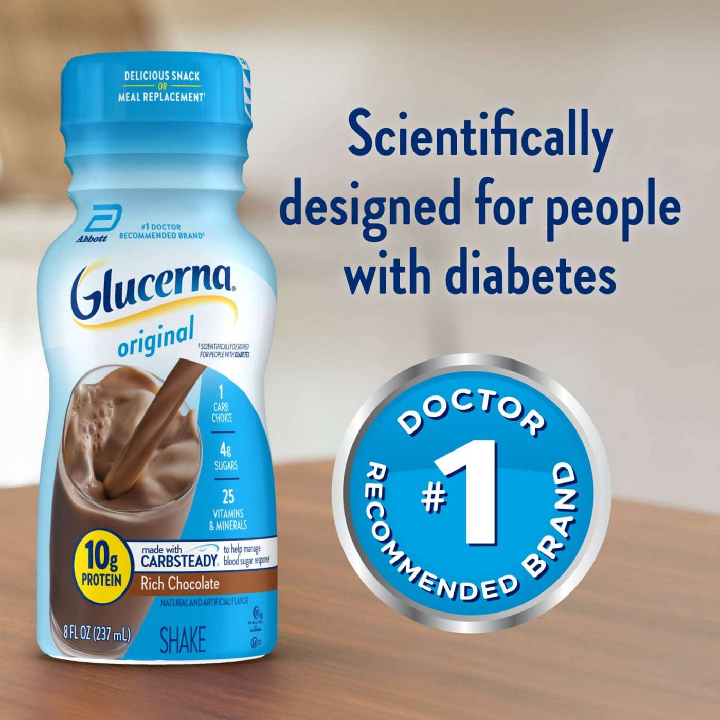 Glucerna 10g Protein Diabetes Nutritional Shake - Rich Chocolate, 8 fl oz Bottles; image 11 of 12