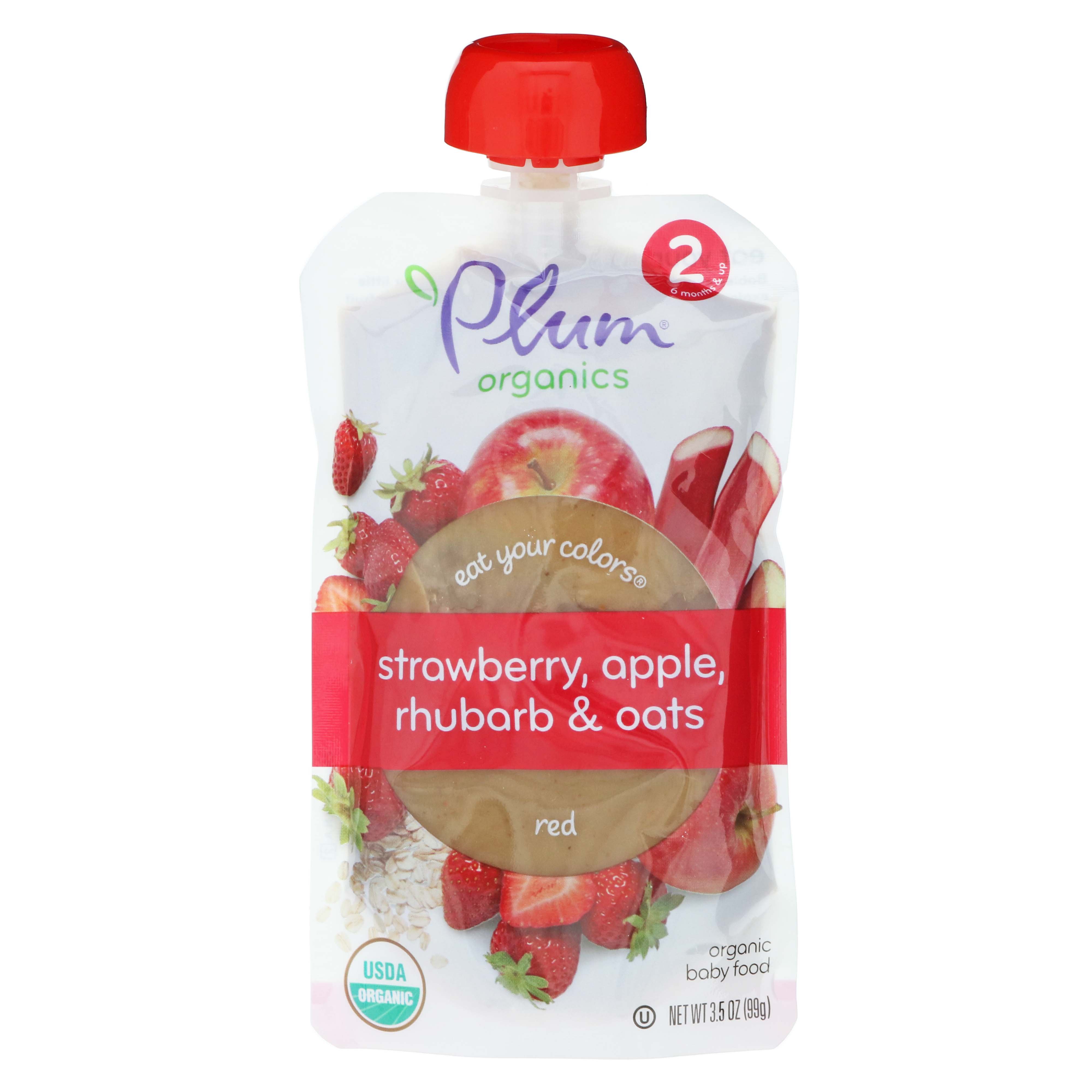 Plum Organics Baby Food Pouch Strawberry Apple Rhubarb & Oats Shop