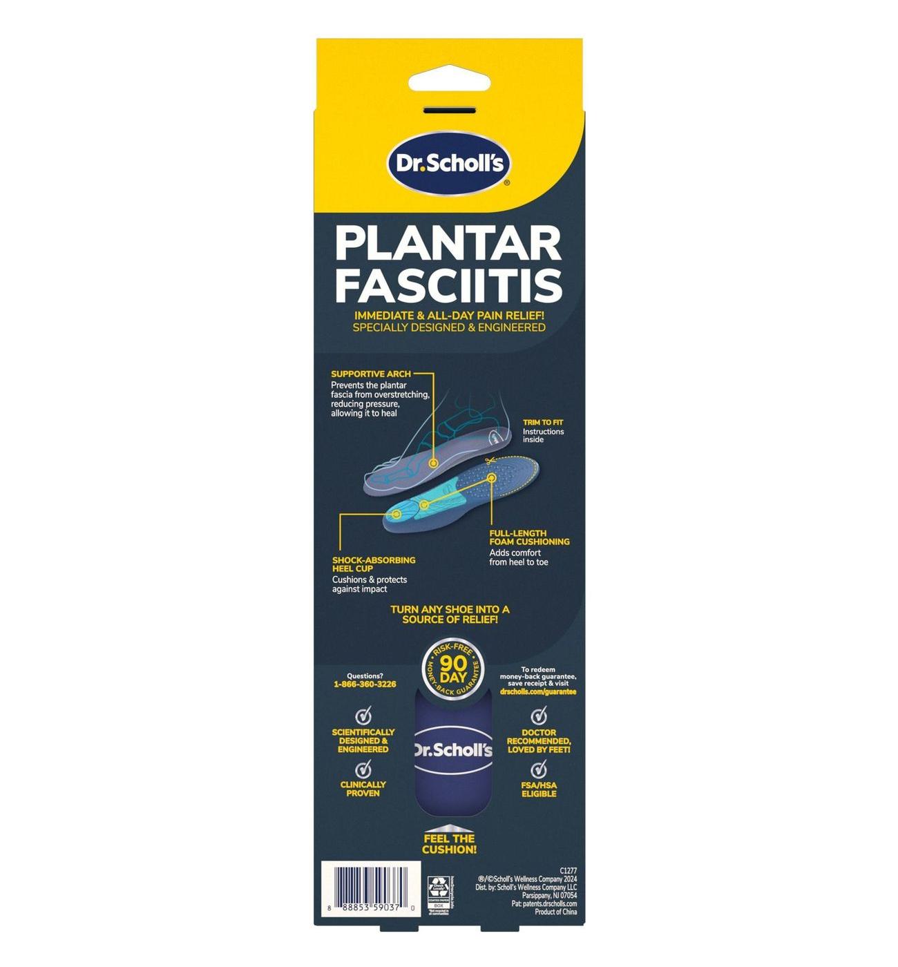 Dr. Scholl's Plantar Fasciitis Pain Relief Orthotics Inserts Men's 813 Shop Foot care at HEB