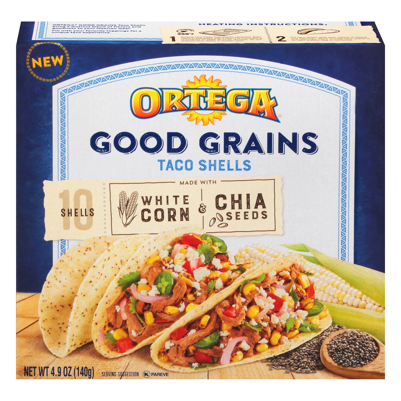Ortega White Corn & Chia Seeds Taco Shells Shop Tortillas at HEB