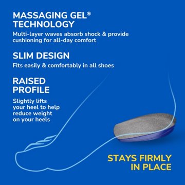 Dr. Scholl's Massaging Gel Heel Cushions Men's Size 8-13, 1 pair