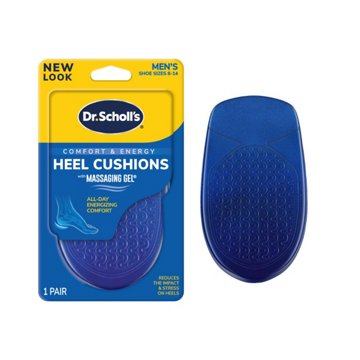 Dr. Scholl's Massaging Gel Heel Cushions Men's Size 8-13, 1 pair
