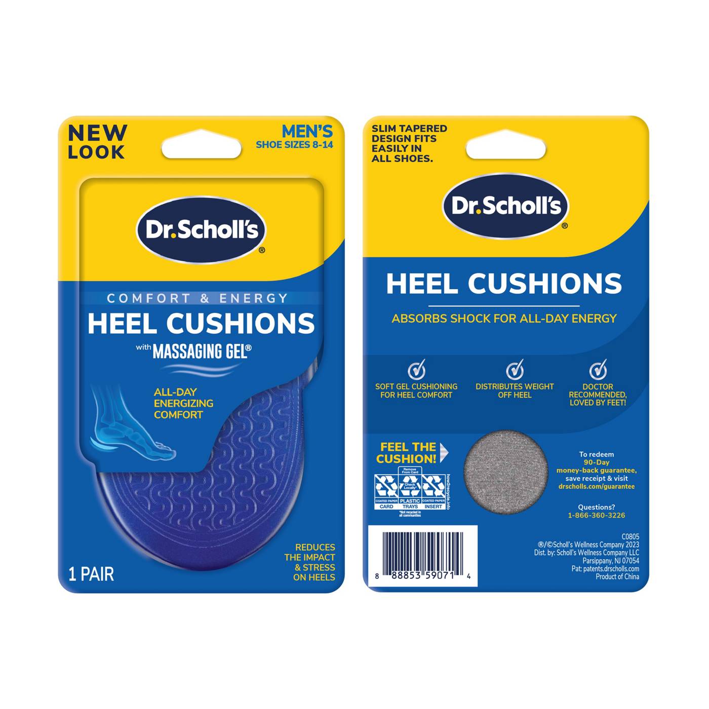Dr. Scholl's Massaging Gel Heel Cushions Men's Size 8-13; image 9 of 9