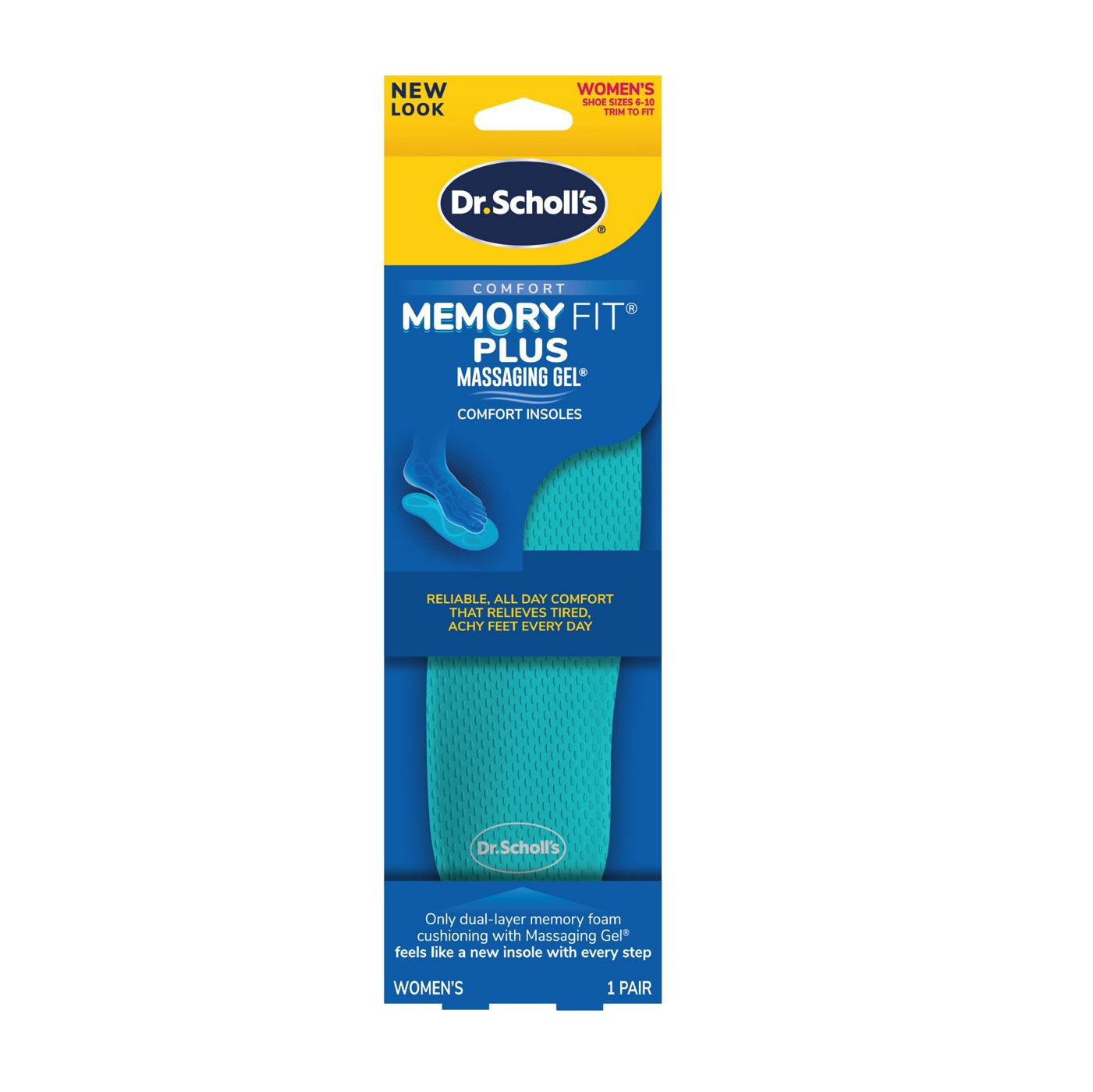 Dr. Scholl's Memory Fit Plus Massaging Gel Comfort Insoles,  Women's Size 6-10; image 1 of 9