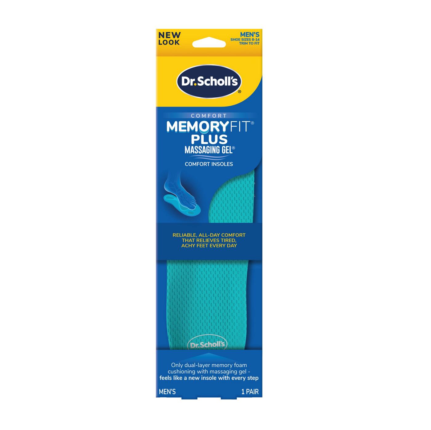 Dr. Scholl's Memory Fit Plus Massaging Gel Comfort Insoles, Men's Size 6-10; image 1 of 9