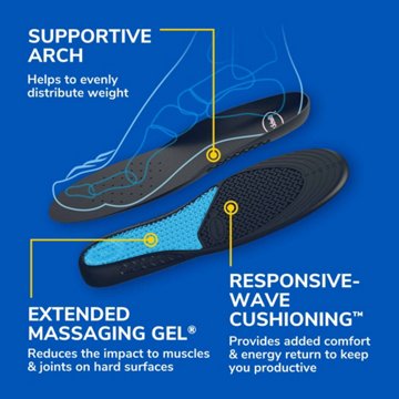 Dr. Scholl's Work All-Day Superior Comfort Insoles with Massaging Gel - Men's Trim to Fit