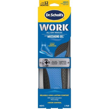 Dr. Scholl's Work All-Day Superior Comfort Insoles with Massaging Gel - Men's Trim to Fit