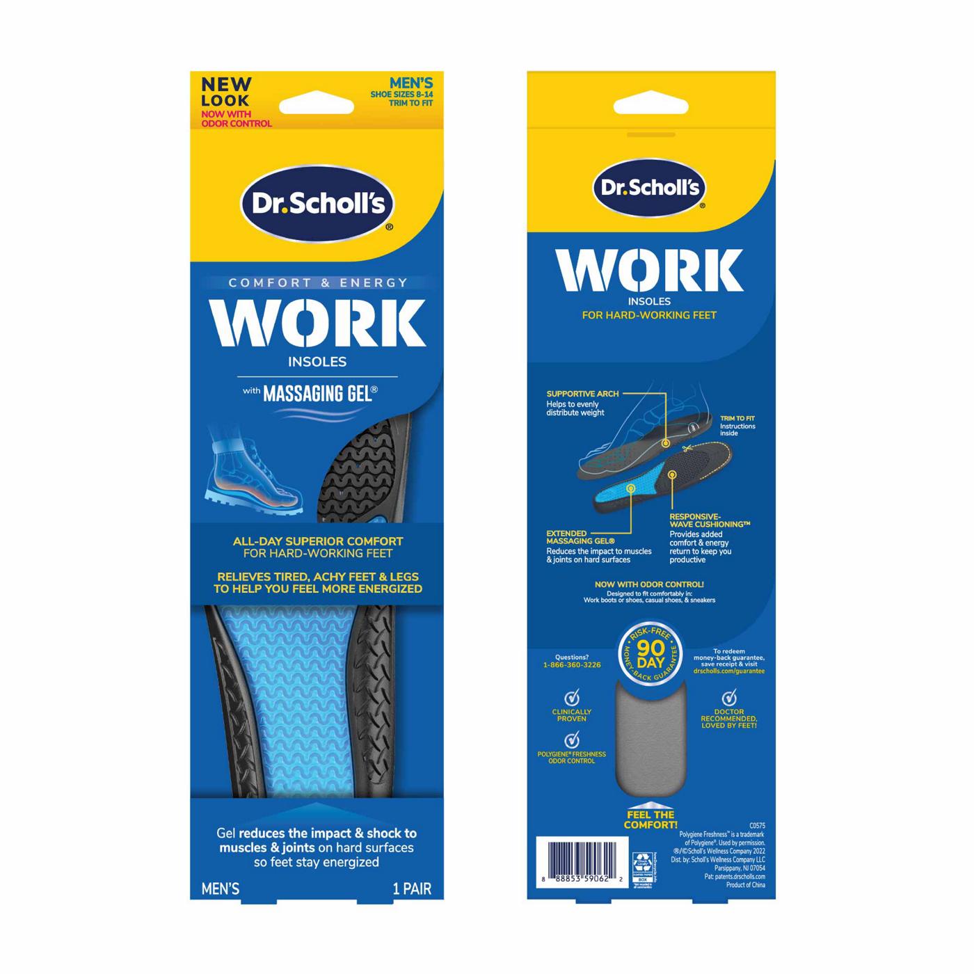 Dr. Scholl's Comfort and Energy Massaging Gel Insoles, Men's Size 8-14 -  Shop Foot Care at H-E-B