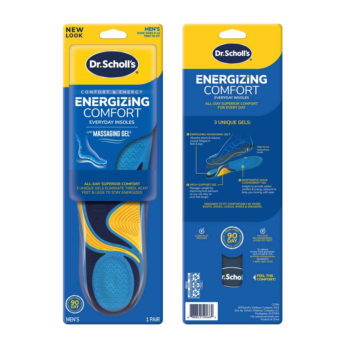 Dr. Scholl's Comfort and Energy Massaging Gel Insoles, Men's Size 8-14; image 10 of 10