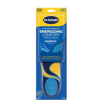 Dr. Scholl's Comfort and Energy Massaging Gel Insoles, Men's Size 8-14, 1 Pair