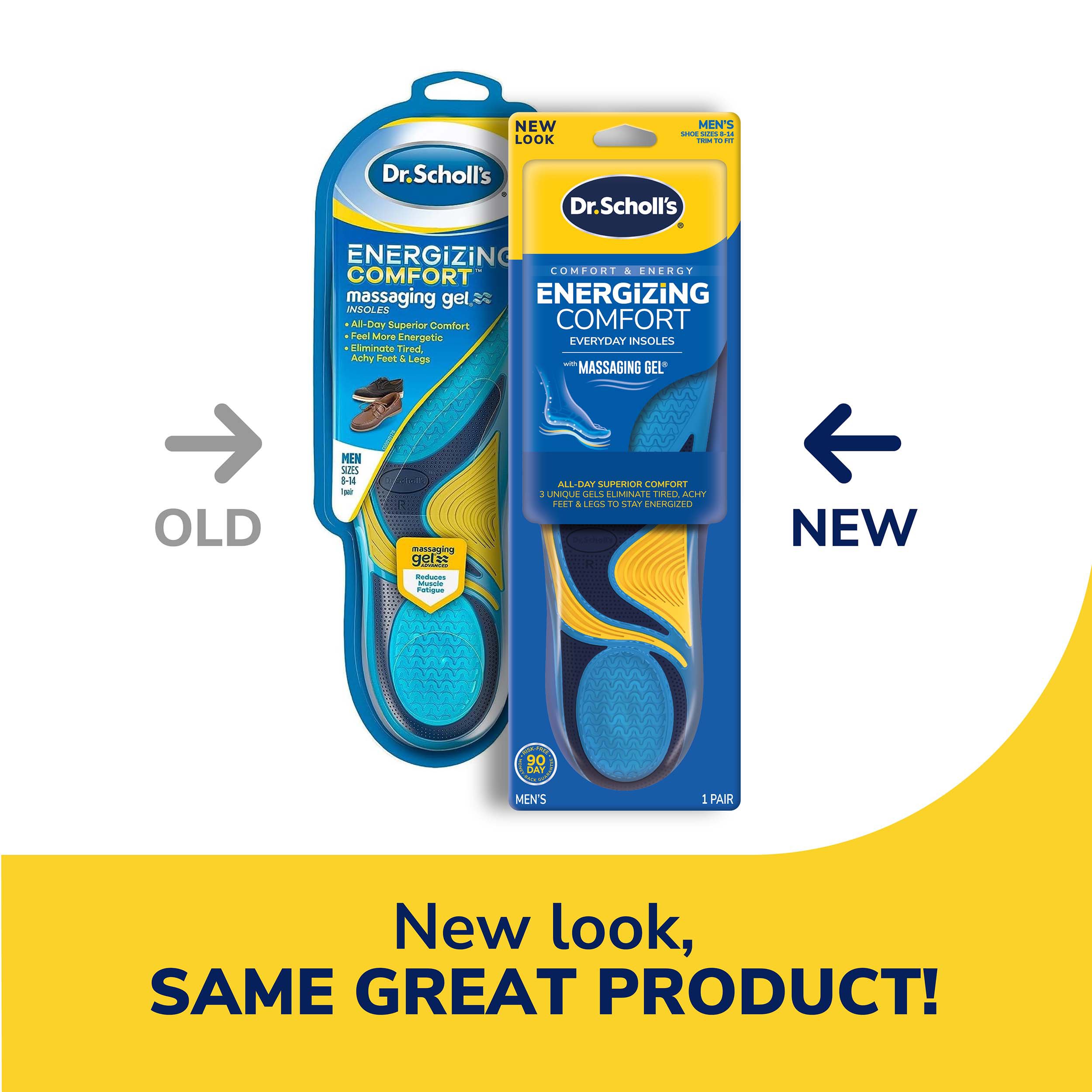 Dr. Scholl s Comfort and Energy Massaging Gel Insoles Men s Size 8 14 Shop Foot care at H E B
