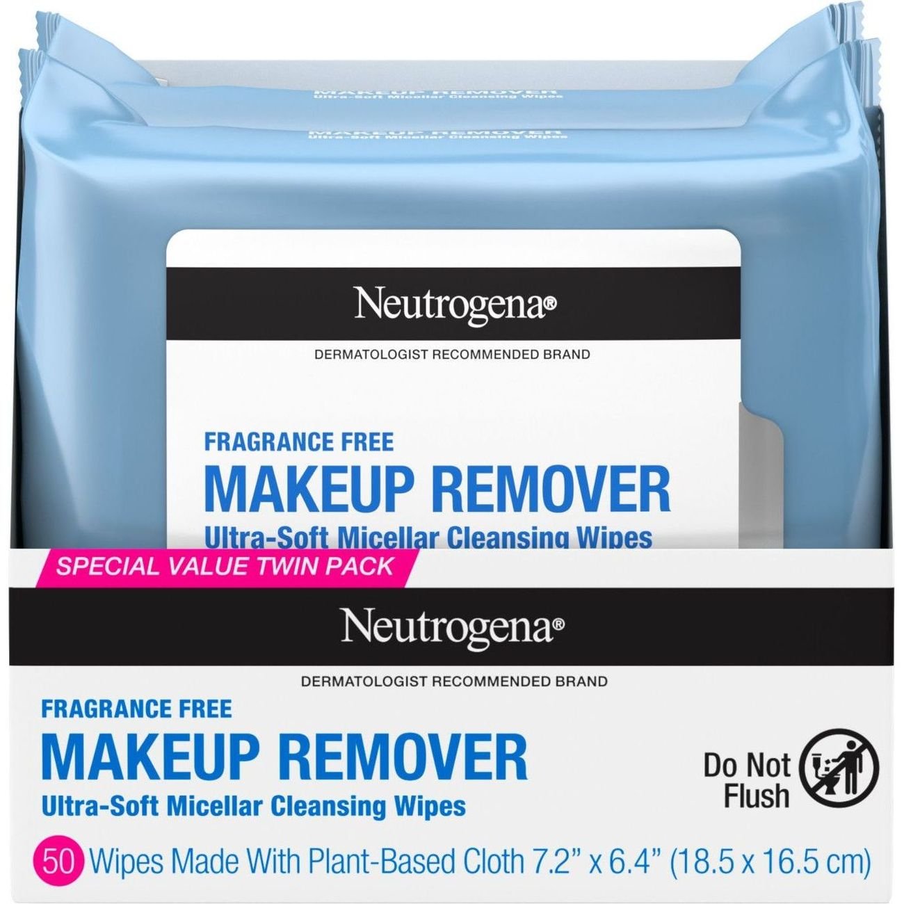 Neutrogena Makeup Remover Fragrance Free Cleansing Towelettes Twin