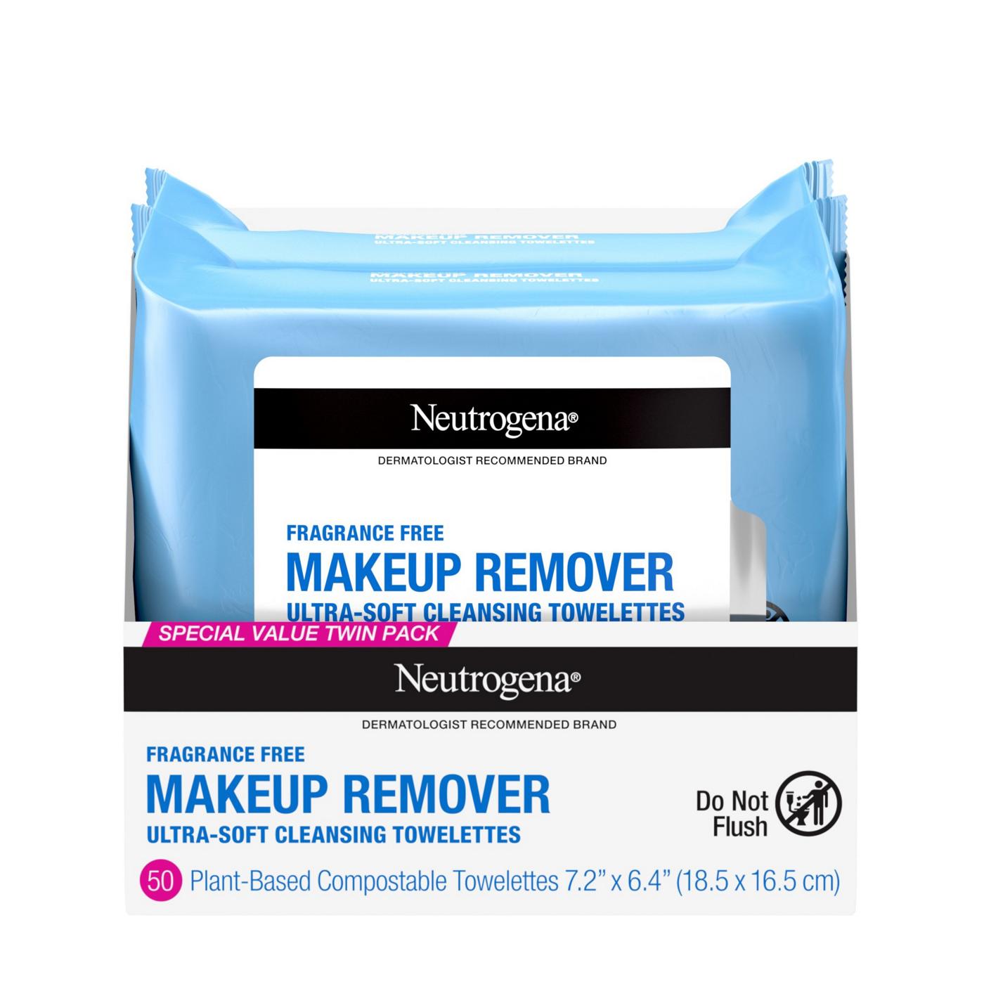 Neutrogena Makeup Remover Fragrance Free Cleansing Towelettes - Twin Pack; image 1 of 8