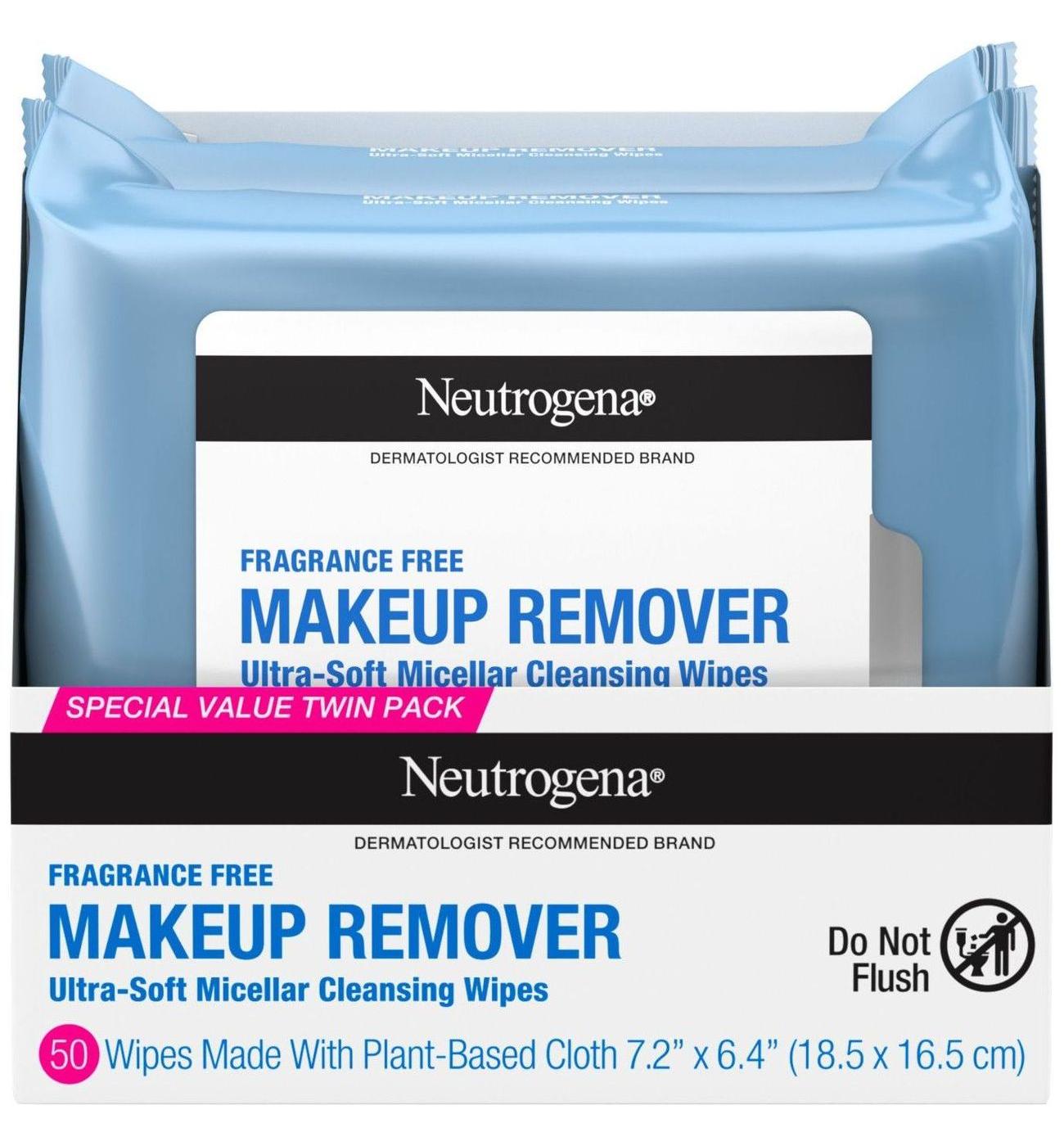 Neutrogena Makeup Remover Fragrance Free Cleansing Towelettes - Twin Pack; image 1 of 8
