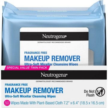 Neutrogena Makeup Remover Fragrance Free Cleansing Towelettes - Twin Pack, 50 ct