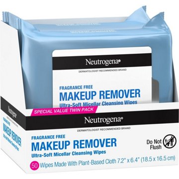 Neutrogena Makeup Remover Fragrance Free Cleansing Towelettes - Twin Pack, 50 ct