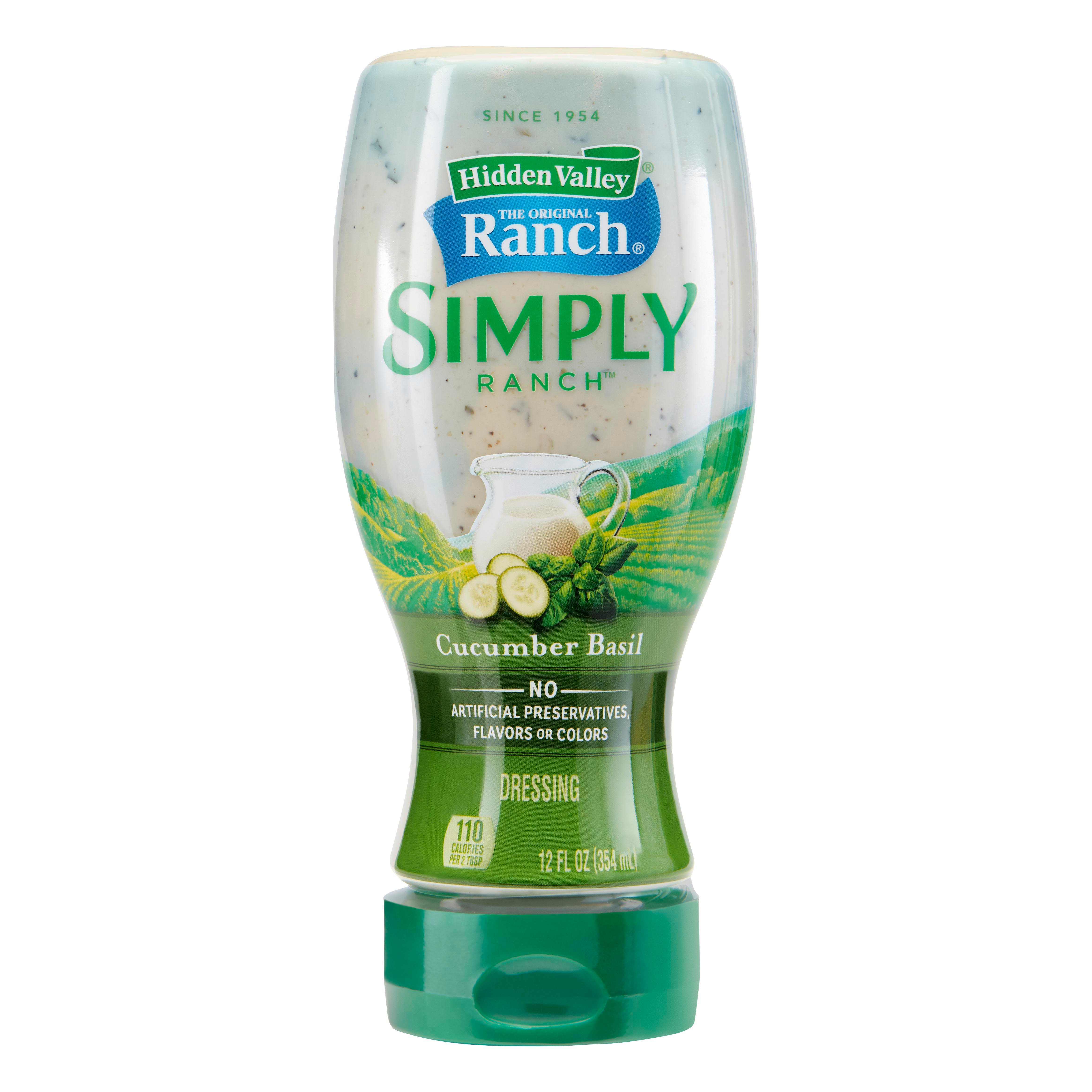 Hidden Valley Simply Ranch Cucumber Basil Dressing - Shop Salad ...