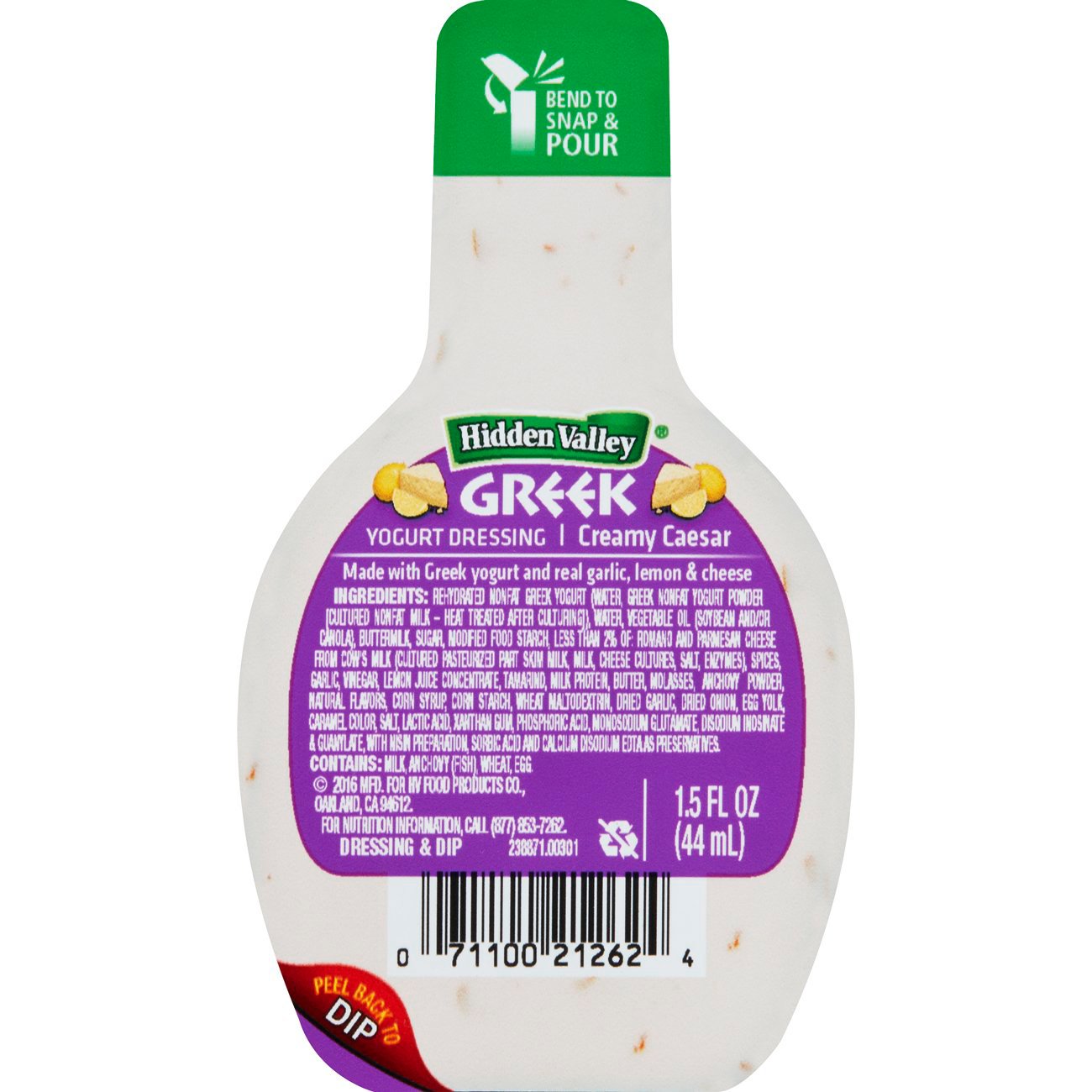 Hidden Valley Greek Yogurt Dressing Creamy Caesar Dip & Pour Cups