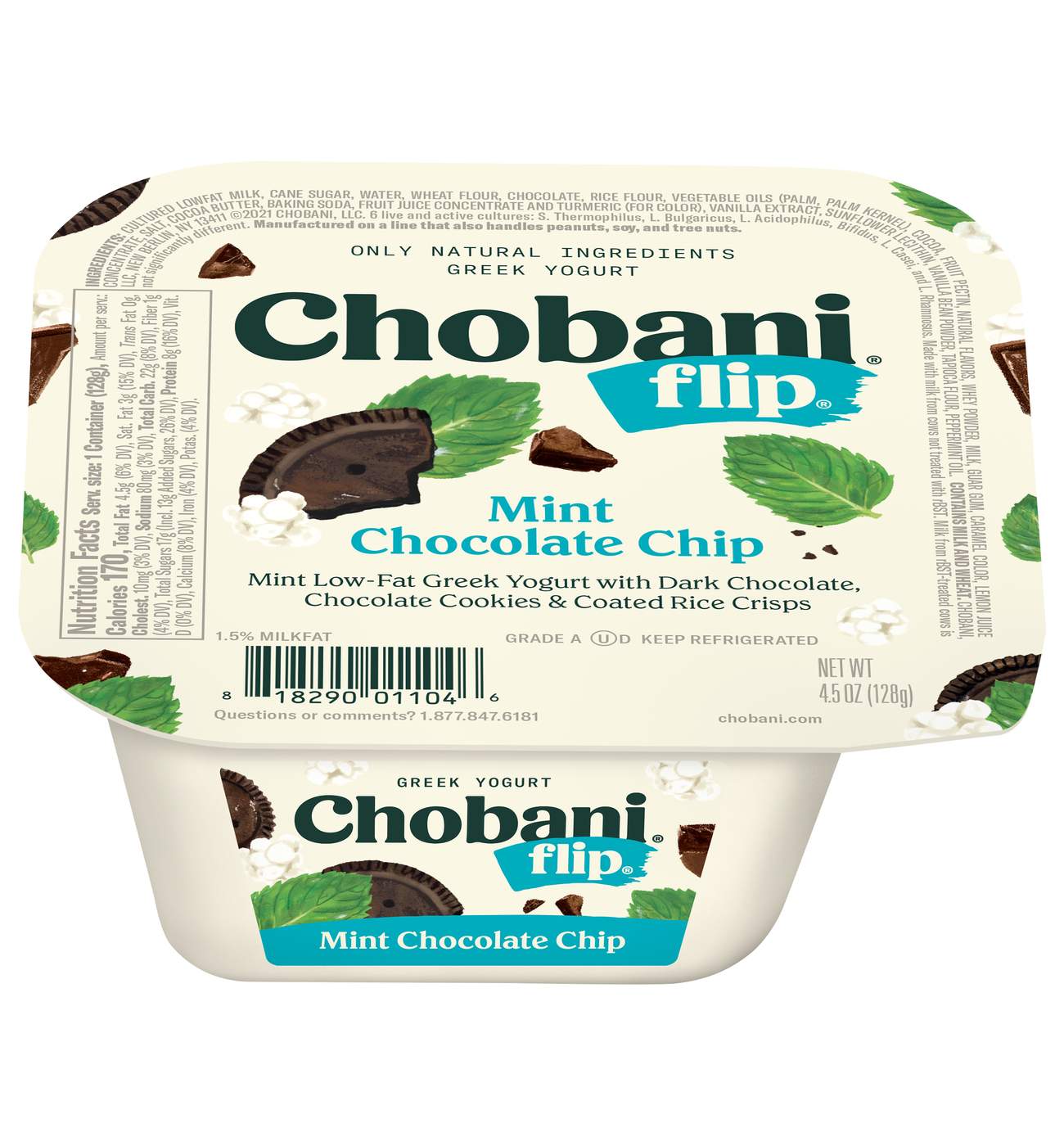 Chobani Flip Low-Fat Mint Chocolate Chip Greek Yogurt; image 1 of 2