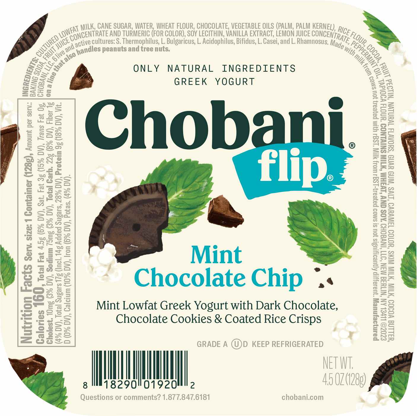 Chobani Flip Low-Fat Mint Chocolate Chip Greek Yogurt; image 2 of 2