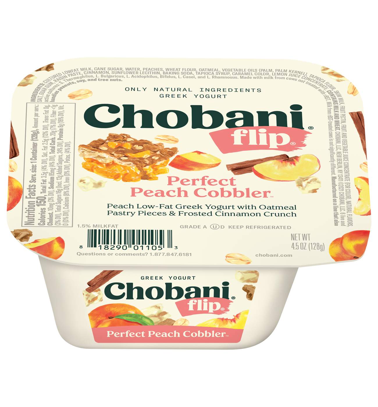 Chobani Flip Low-Fat Perfect Peach Cobbler Greek Yogurt; image 1 of 2