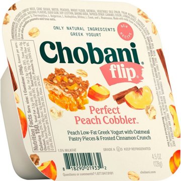 Chobani Flip Low-Fat Perfect Peach Cobbler Greek Yogurt