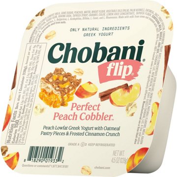 Chobani Flip Low-Fat Perfect Peach Cobbler Greek Yogurt