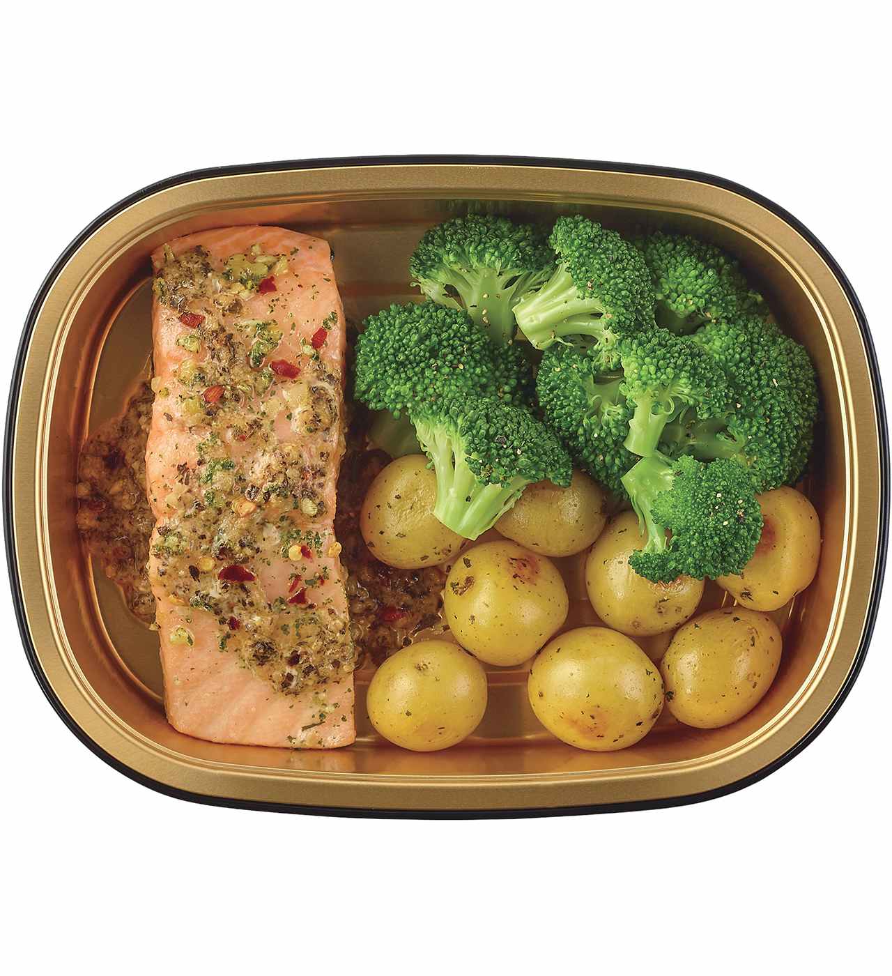 Meal Simple by H-E-B Garlic Pesto Salmon, Broccoli & Potatoes; image 1 of 4