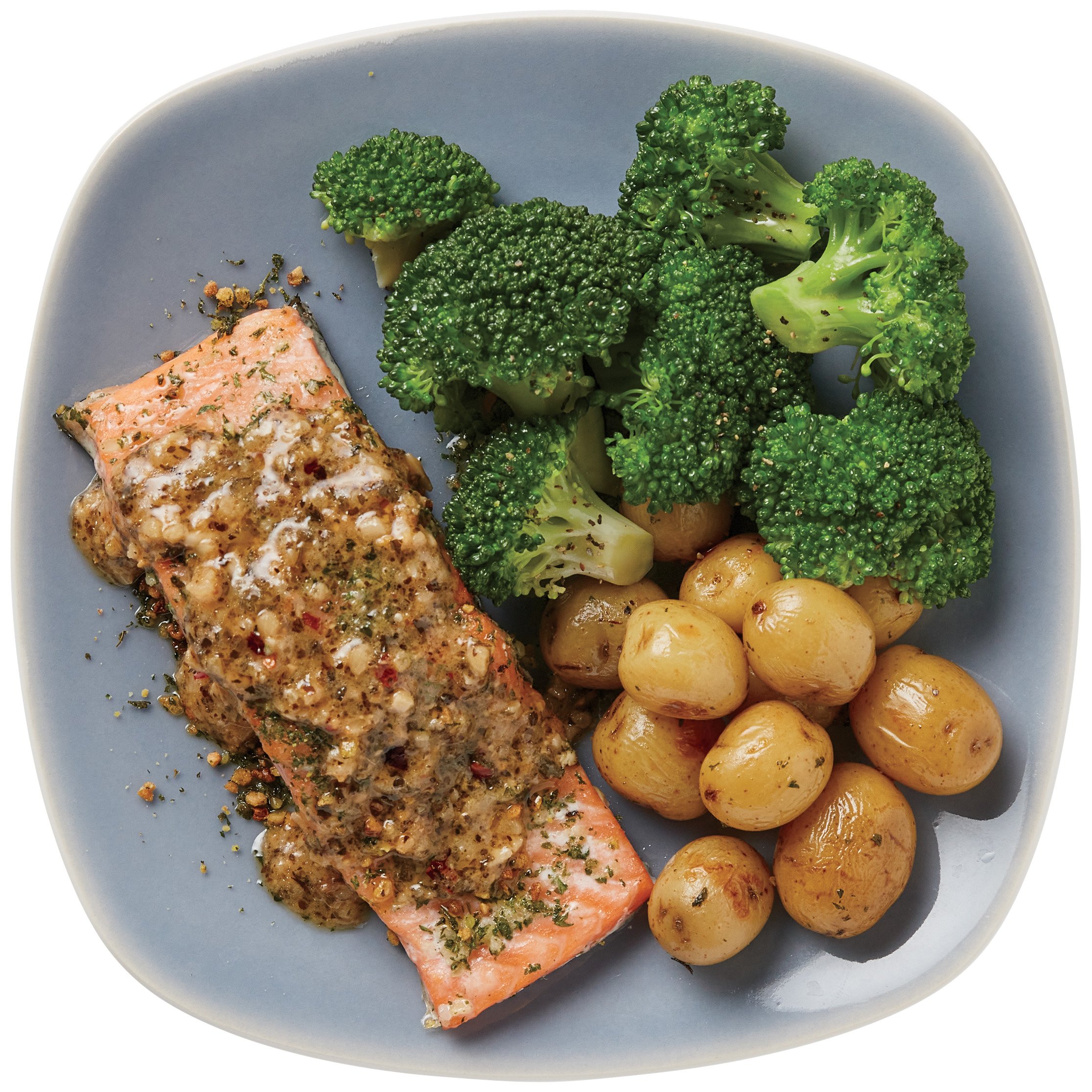 Meal Simple By H-E-B Garlic Pesto Salmon, Broccoli & Potatoes - Shop ...