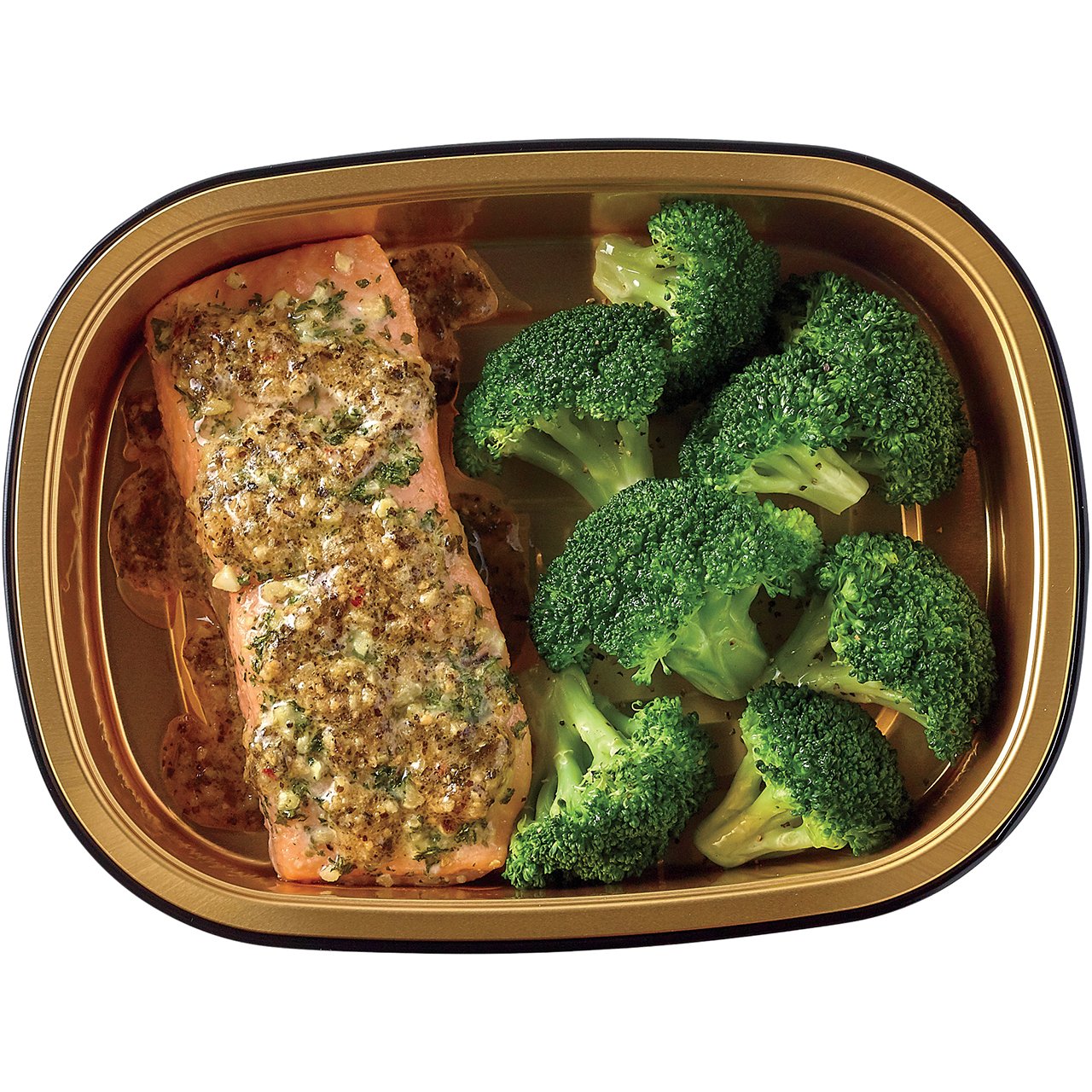 H-E-B Meal Simple Garlic Pesto Atlantic Salmon Portion With Broccoli ...