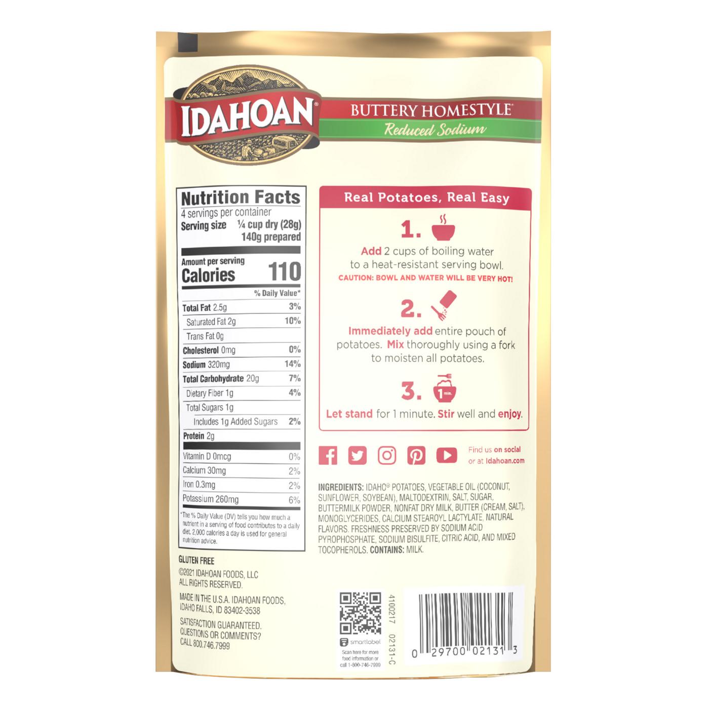 Idahoan Buttery Homestyle Reduced Sodium Mashed Potatoes; image 4 of 4