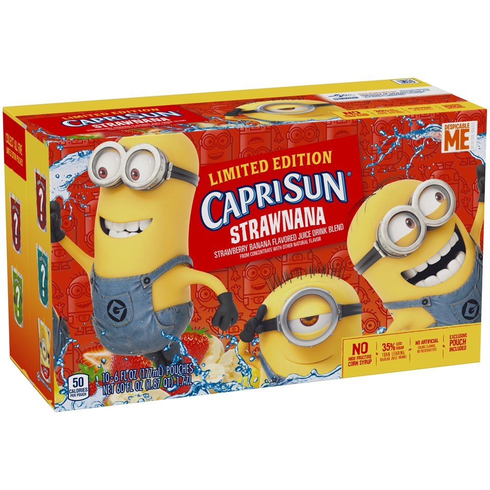 Capri Sun Strawnana Despicable Minion Limited Edition 6 oz Pouches