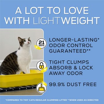 Tidy Cats Purina LightWeight With Glade Clean Blossoms Multi-Cat Litter Clumping Scented, 8.5 lb