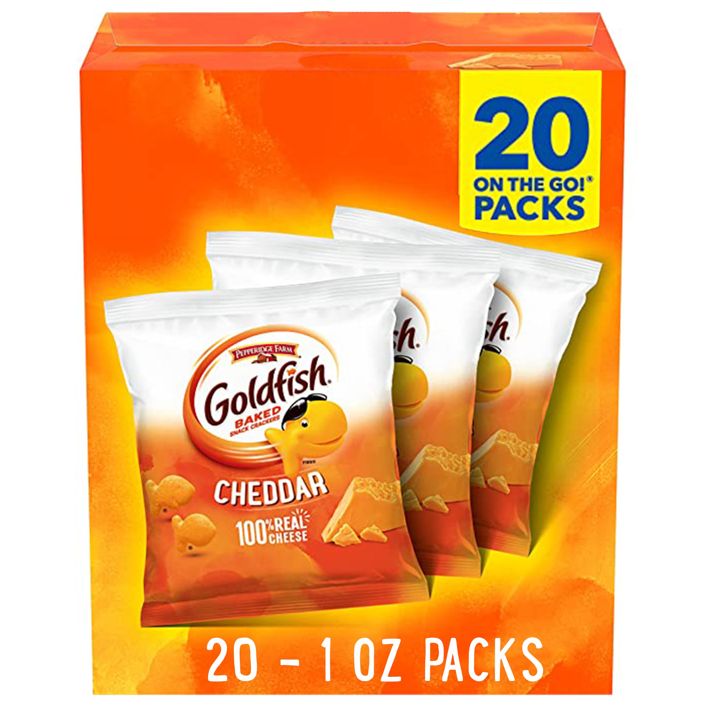 Goldfish Cheddar Cheese Crackers, 1 Oz On-the-go Snack Packs - Shop 