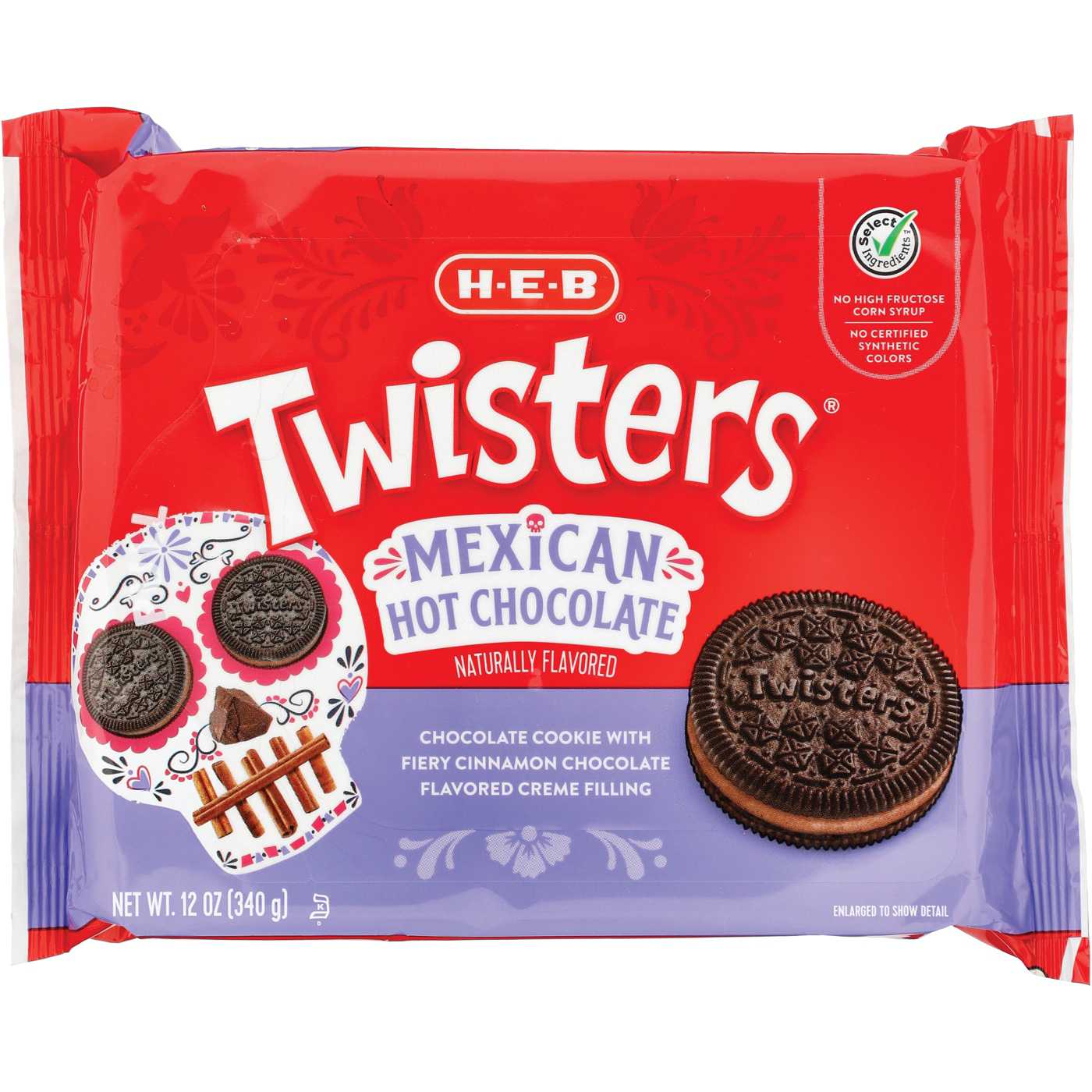 H-E-B Twisters Sandwich Cookies - Mexican Hot Chocolate; image 1 of 2