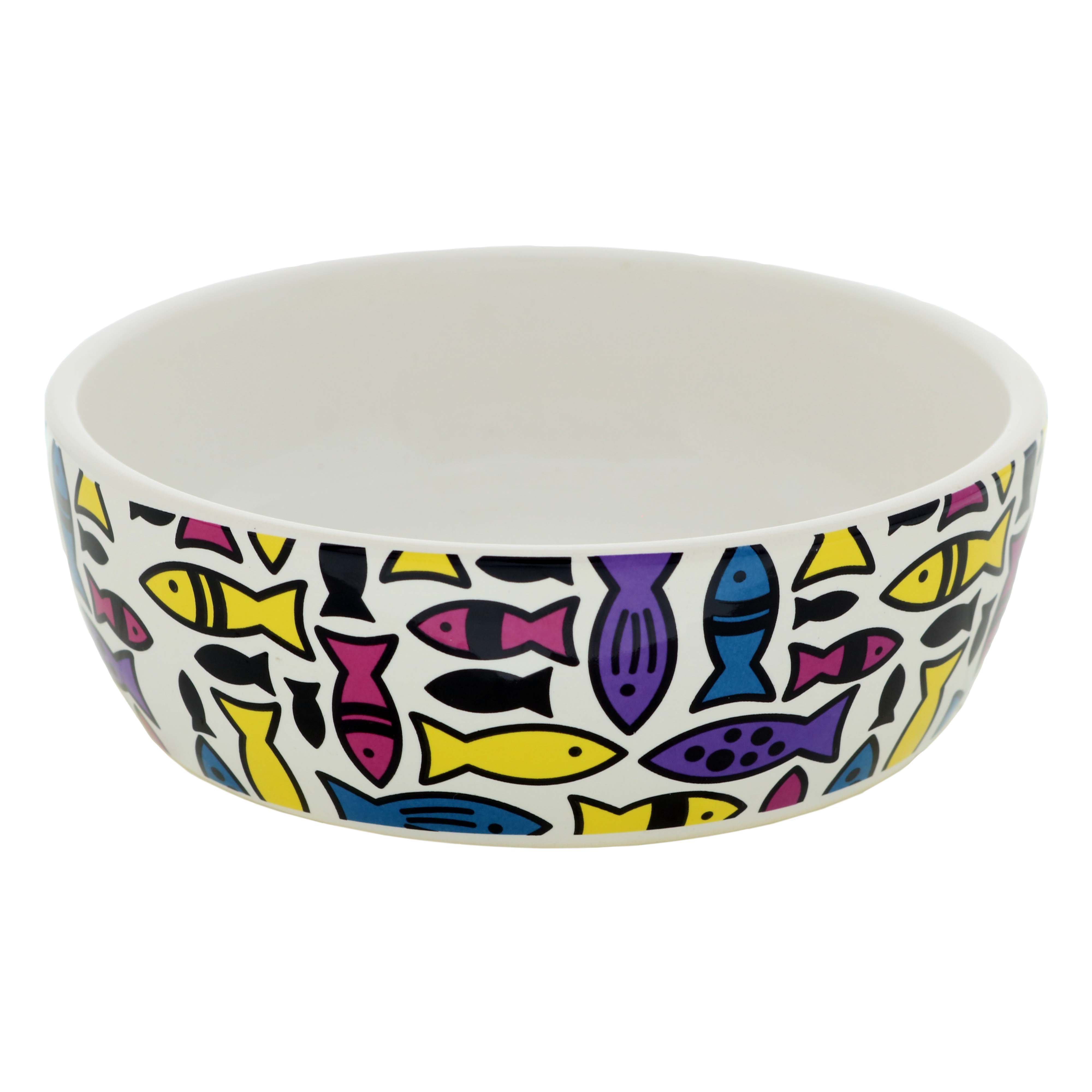 SimplyCat Multi Colored Ceramic Fish Bowl Shop Cats at HEB