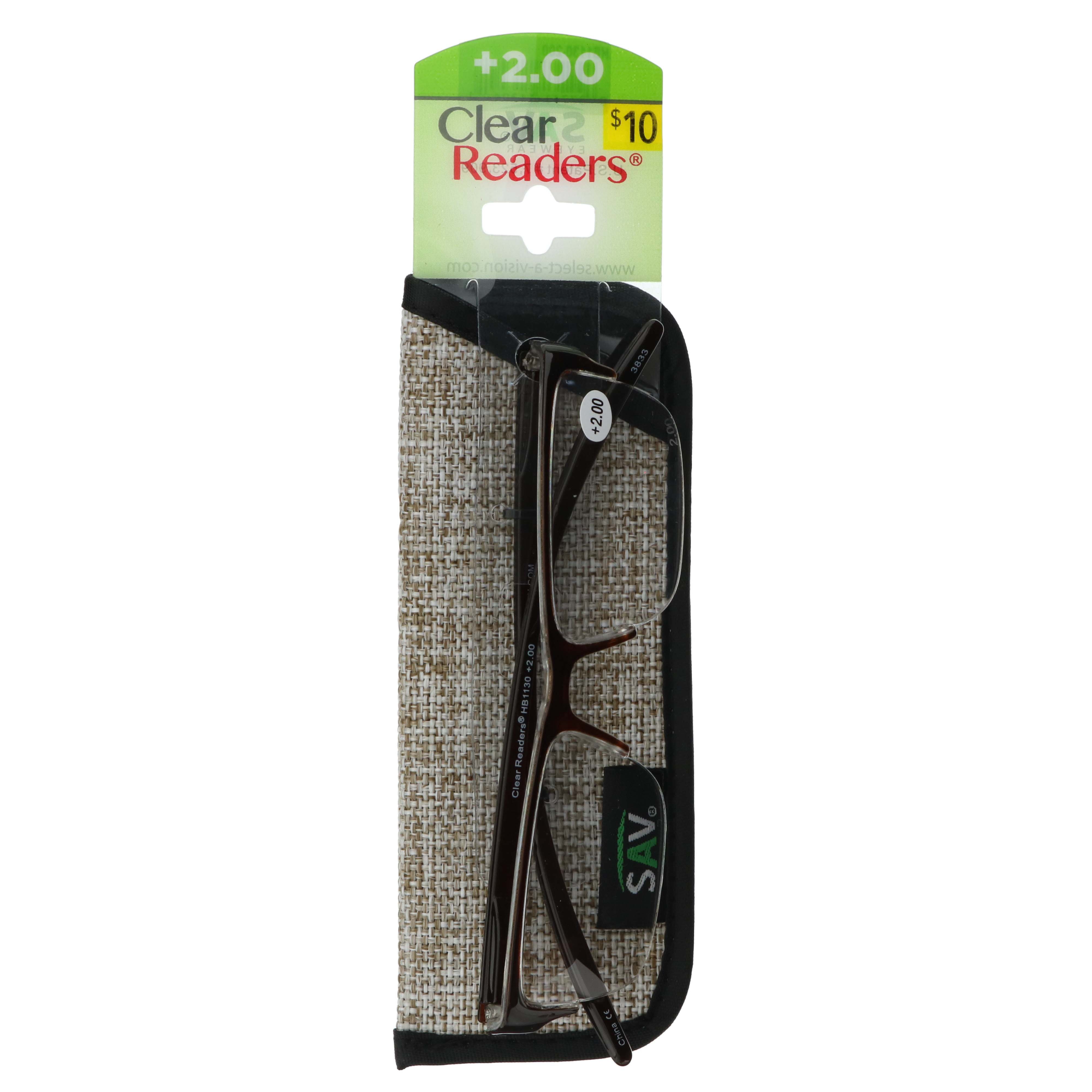 Select a vision clear readers 2 00 plastic semi rimless shop eyewear