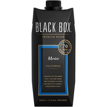 Black Box Merlot California Red Wine, 500 mL