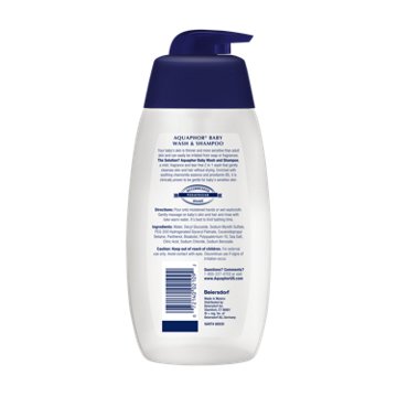 Aquaphor Baby Wash & Shampoo, Fragrance Free and Tear Free for Baby's Sensitive Skin