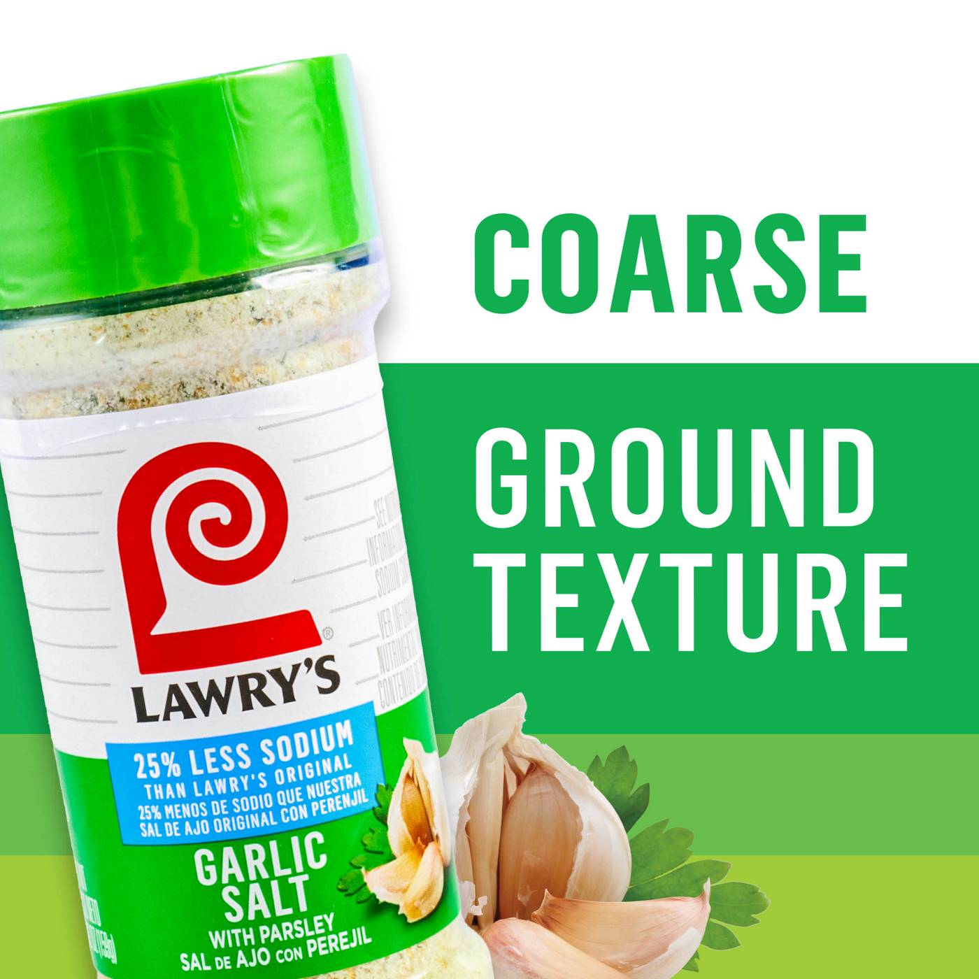 Lawry's 25% Less Sodium Garlic Salt With Parsley; image 3 of 9