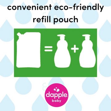Dapple Baby Fragrance Free Bottle & Dish Soap Refill, 34 oz