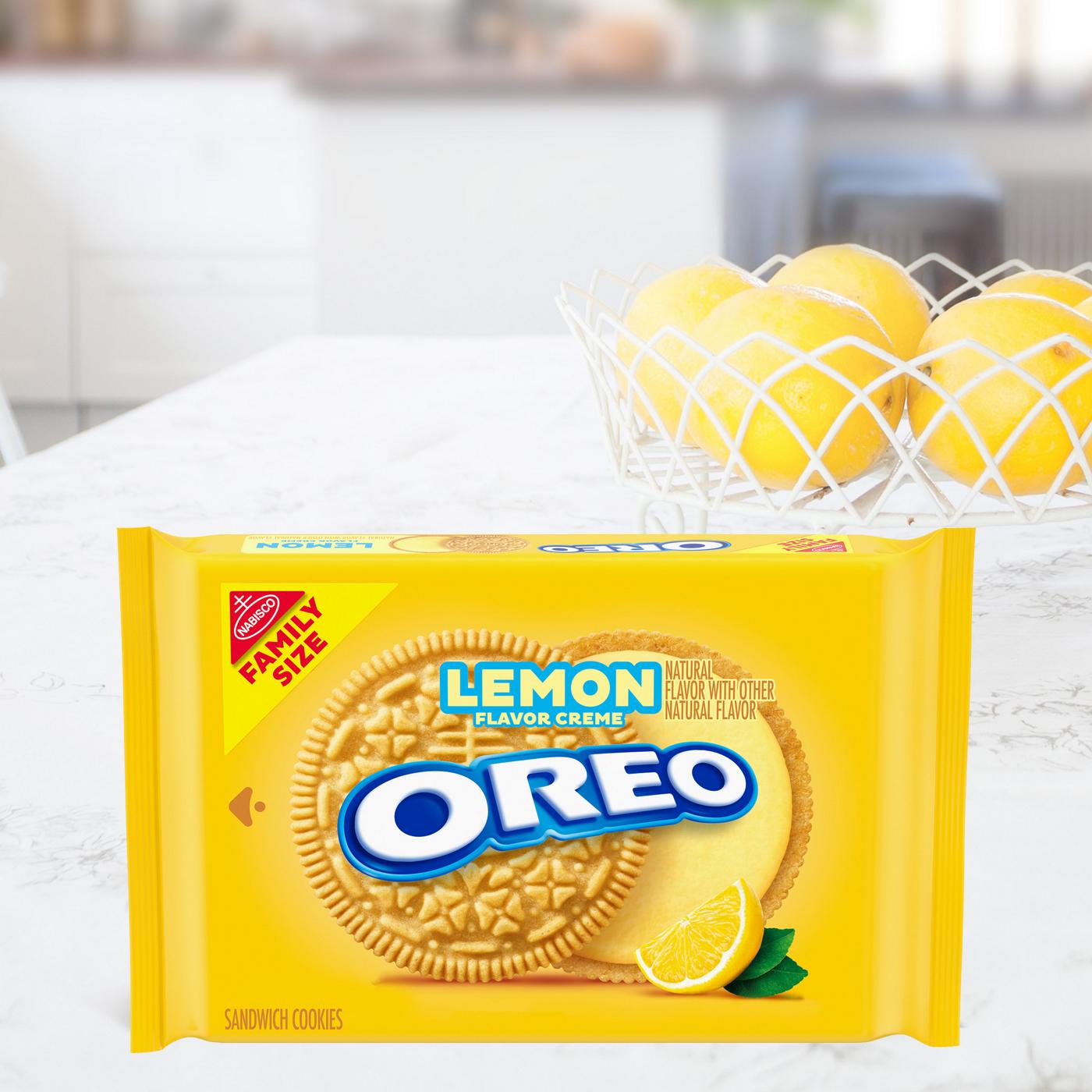 OREO Lemon Creme Sandwich Cookies Family Size; image 8 of 9