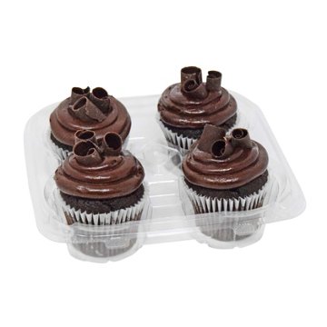 H-E-B Bakery Triple Chocolate Cupcakes, 4 ct