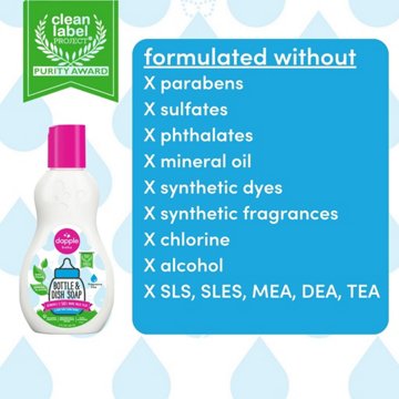 Dapple Baby Fragrance Free Bottle & Dish Soap, 3 oz