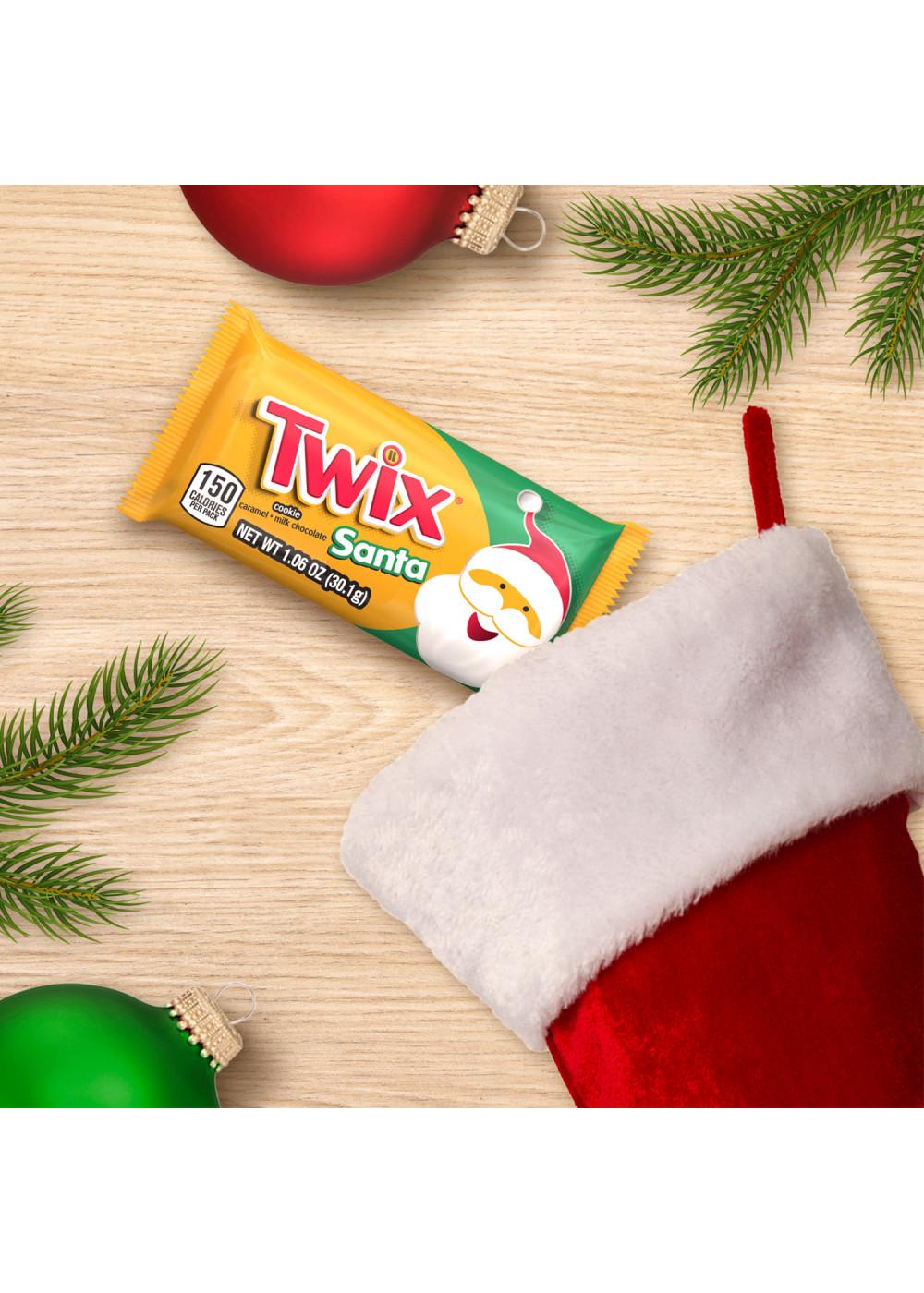 Twix Santa Caramel Milk Chocolate Holiday Candy Bar; image 4 of 7