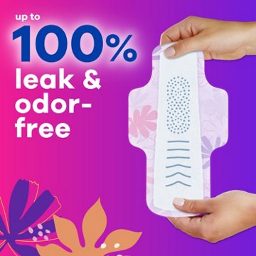 Always Always Radiant Feminine Pads, Size 2 Heavy with Wings, Light Clean Scent, 26 ct